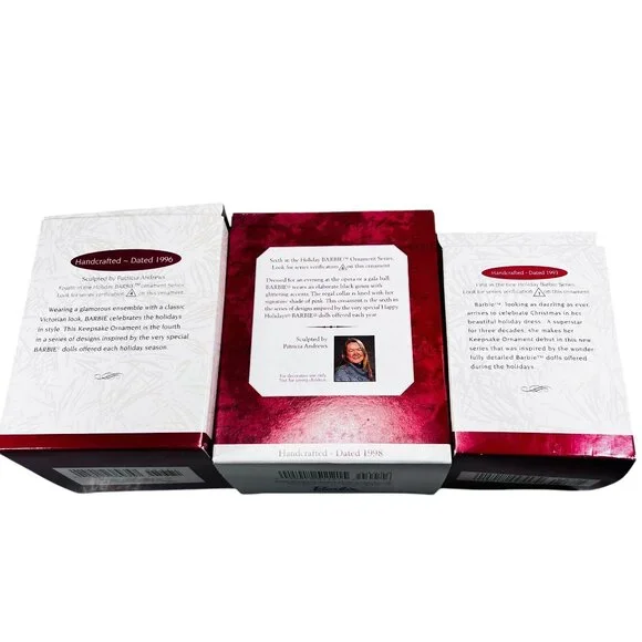 HALLMARK Keepsake HOLIDAY BARBIE 1996 Debut 1994 Cinderella ORNAMENT Lot of 3 - Picture 4 of 16